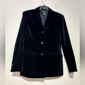 The Limited Stretch Black Business Casual Velvet Jacket Blazer Sz-M